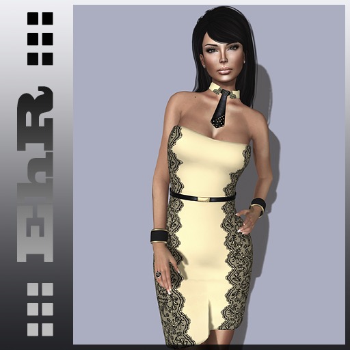 ::: EhR ::: _ dress tie (cream)