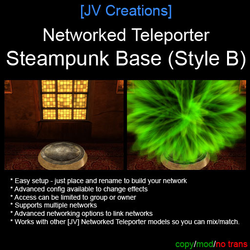 Steampunk Base (B) Networked Teleporter - Easy Setup