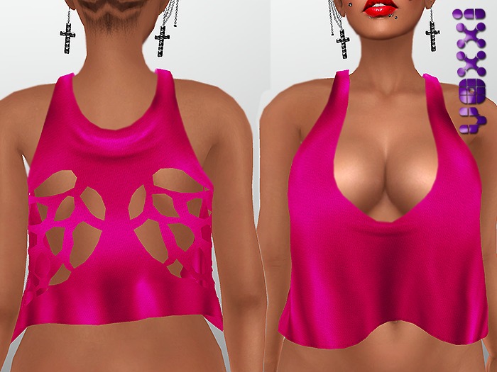 .::voxxi::. [Coco] Cut Out Wings Tank Top Fuchsia
