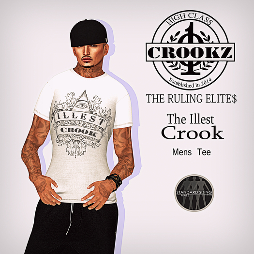 {CrookZ}-The Illest Crook Whte Tee Bagged