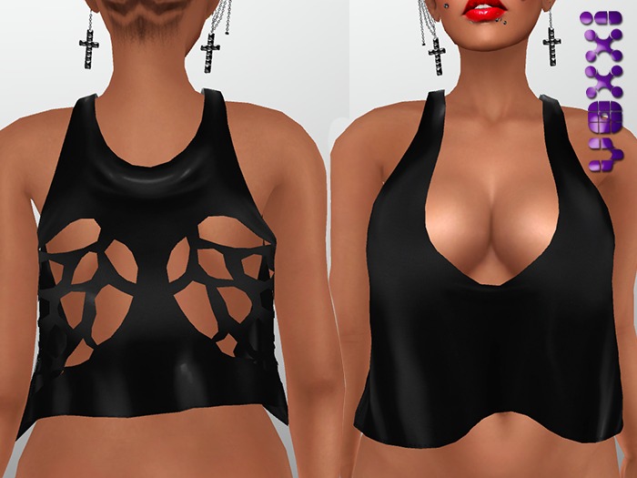 .::voxxi::. [Coco] Cut Out Wings Tank Top Black