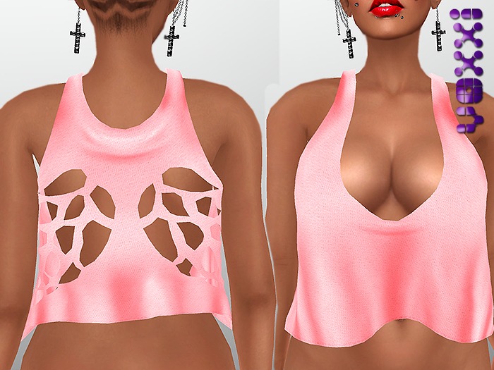 .::voxxi::. [Coco] Cut Out Wings Tank Top Pink