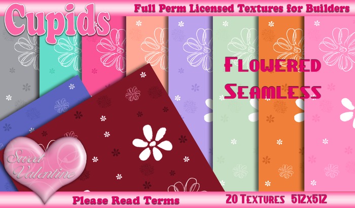*Cupids Textures * 20 FLOWERED SEAMLESS