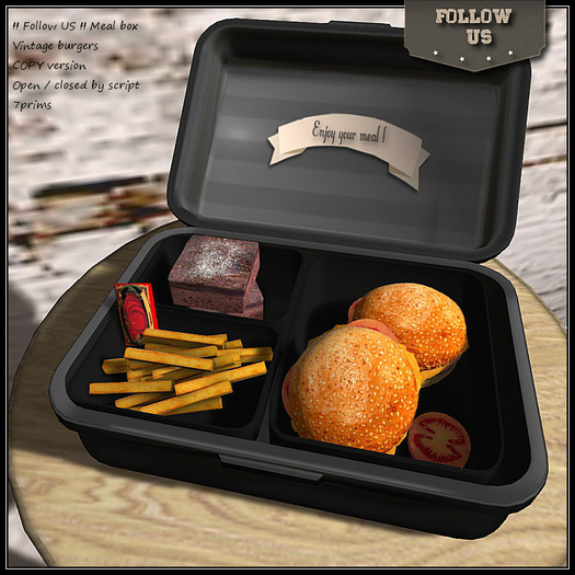 Special price marketplace !! Follow US !! Meal box - Vintage burgers COPY version