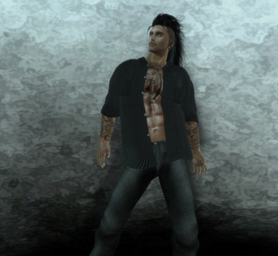 ..:: GIFT ::.. Open Shirt Pinstripe (Mesh)