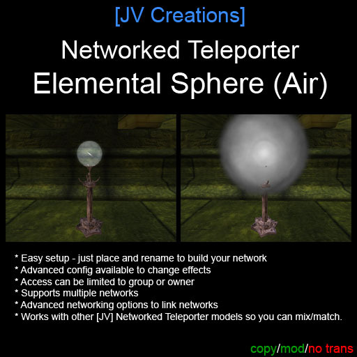 Elemental Sphere (Air) Networked Teleporter - Easy Setup