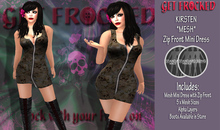 KIRSTEN Mesh Zip Front Dress - Cream Skulls