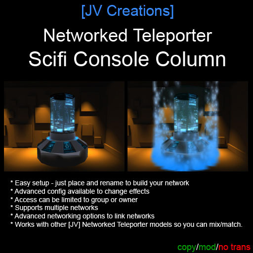 Scifi Console Column Networked Teleporter - Easy Setup
