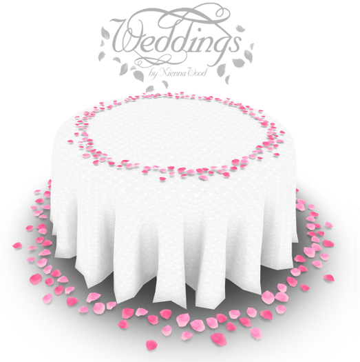 Pink Rose Petal Wedding Table - Reception Table - Trans Only