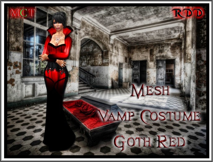 Mesh Vamp Costume Goth Red