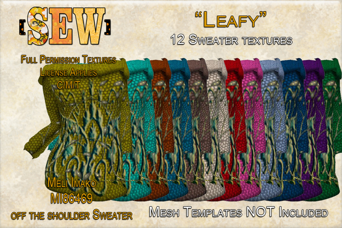 [SEW] Full Perm Text - MI86469 Sweater - Leafy