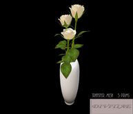 3white roses vase