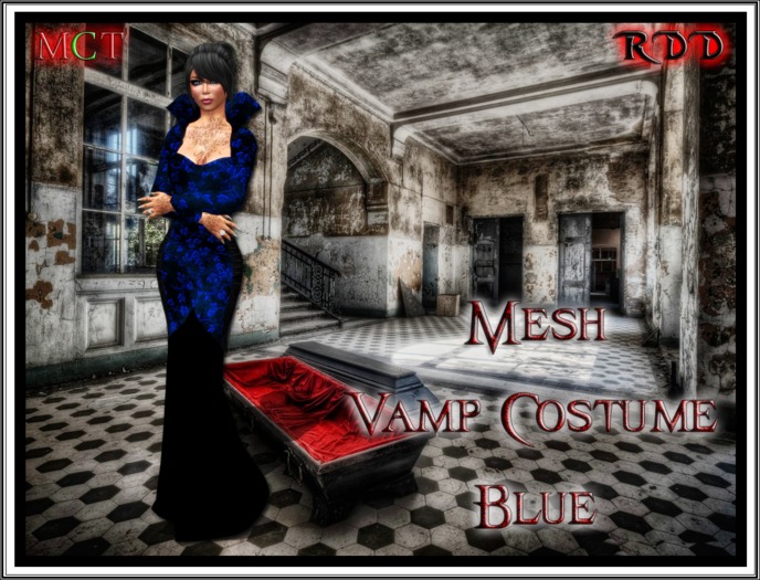 Mesh Vamp Costume Blue