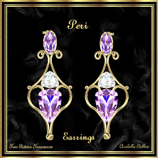TST - PERI PURPLE SAPPHIRE DIAMOND EARRINGS YG.