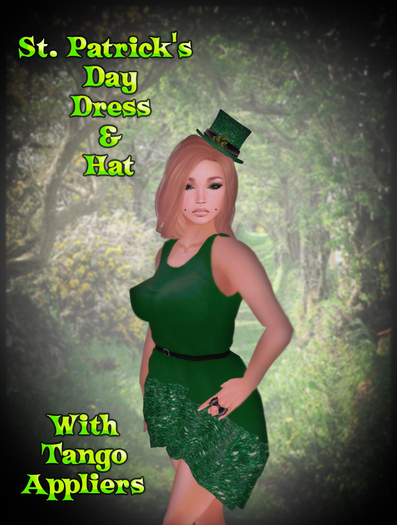 *MB* St. Patrick's Day dress w/hat & Tangos boxed
