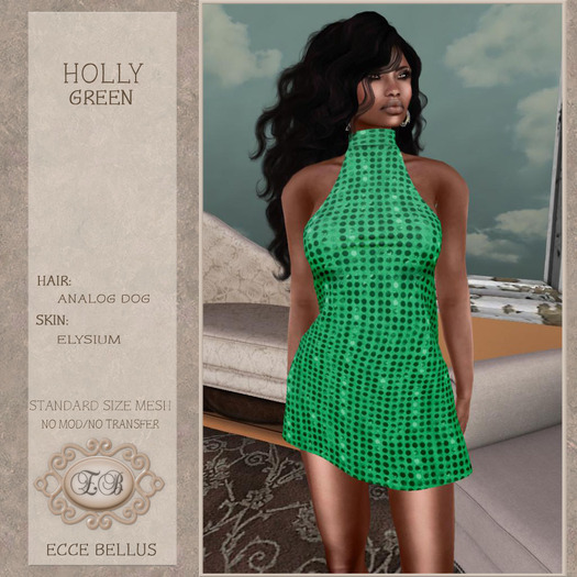 .:Ecce Bellus:.  Holly  Green Sequin-GIFT