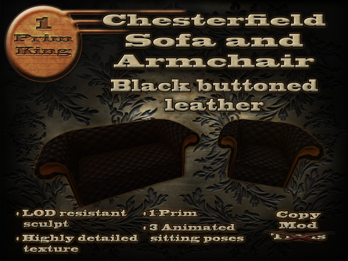 Chesterfield Sofa and Armchair Set - Buttoned Red Leather
