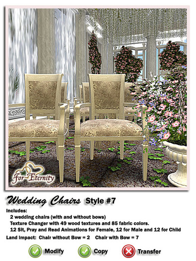 *VRD* Wedding Chair - Style #7 (boxed)