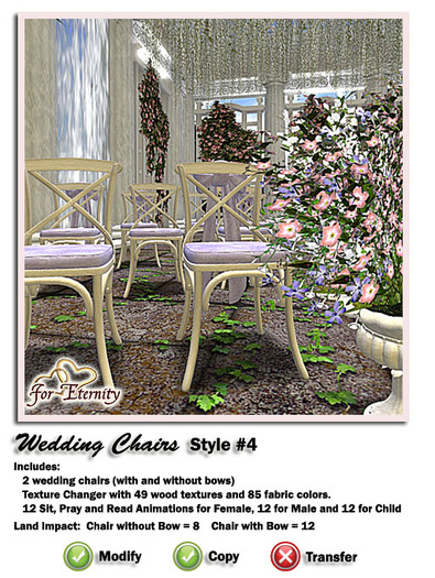 *VRD* Wedding Chair - Style #4 (boxed)