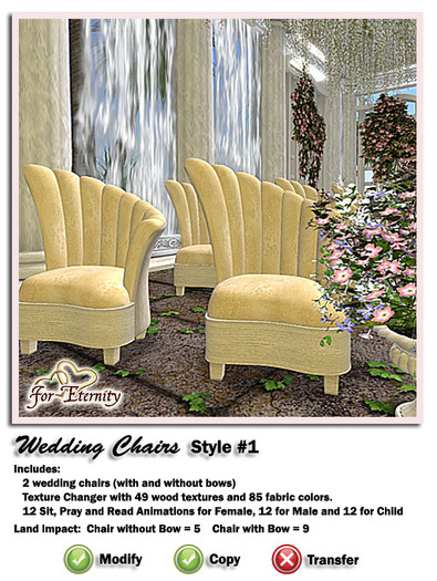 *VRD* Wedding Chair - Style #1 (boxed)