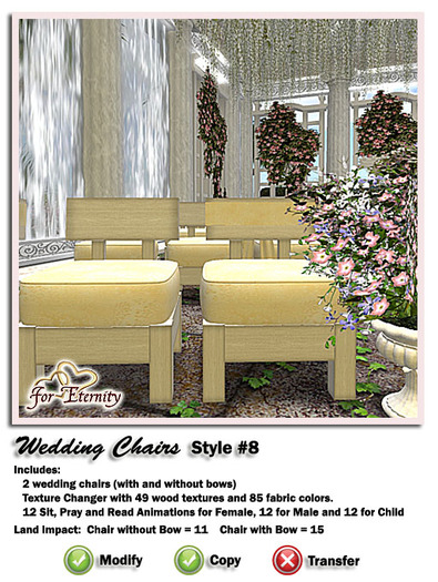 *VRD* Wedding Chair - Style #8 (boxed)