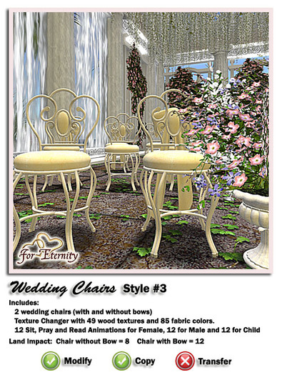 *VRD* Wedding Chair - Style #3 (boxed)