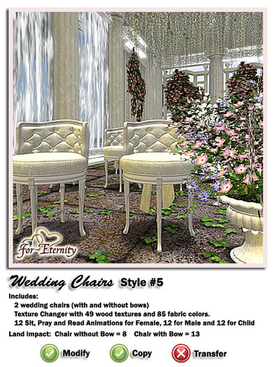 *VRD* Wedding Chair - Style #5 (boxed)