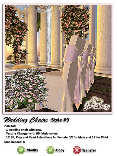 *VRD* Wedding Chair - Style #9 (boxed)