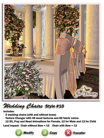 *VRD* Wedding Chair - Style #10 (boxed)