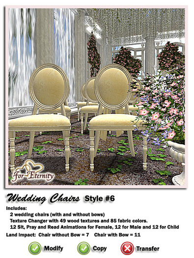 *VRD* Wedding Chair - Style #6 (boxed)