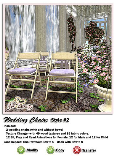 *VRD* Wedding Chair - Style #2 (boxed)