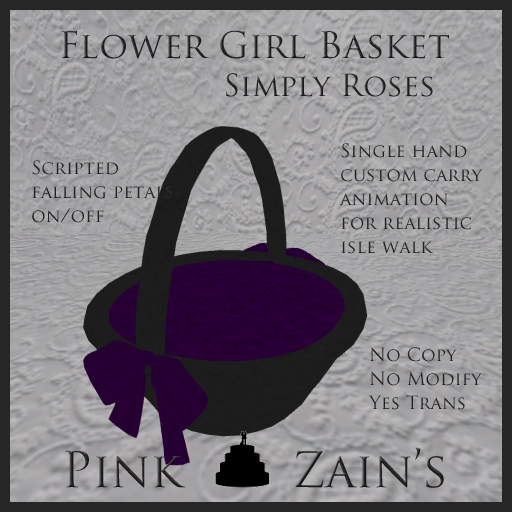Simply Roses - Flower Girl Basket - Goth/Purple [Boxed]