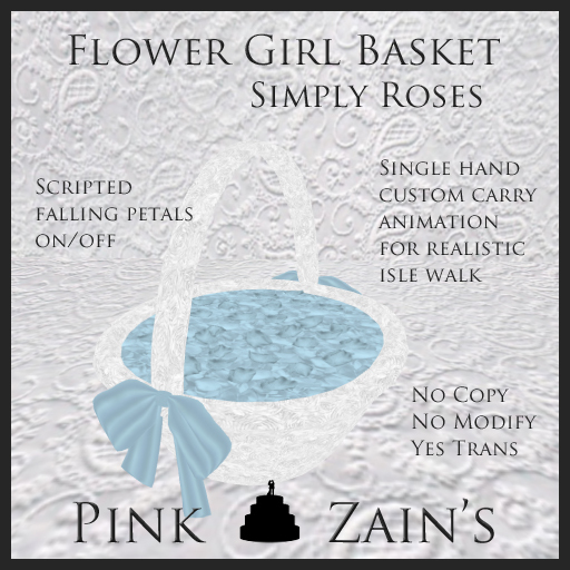 Simply Roses - Flower Girl Basket - Blue [Boxed]
