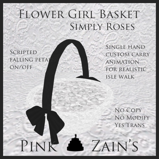 Simply Roses - Flower Girl Basket - Black [Boxed]