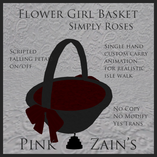 Simply Roses - Flower Girl Basket - Goth/Red [Boxed]