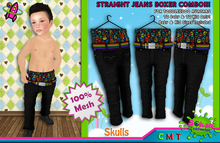 [SKTD] Toddleedoo Skulls Straight Jeans Boxer Combo Mesh