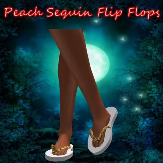 Peach Sequin Flipflops