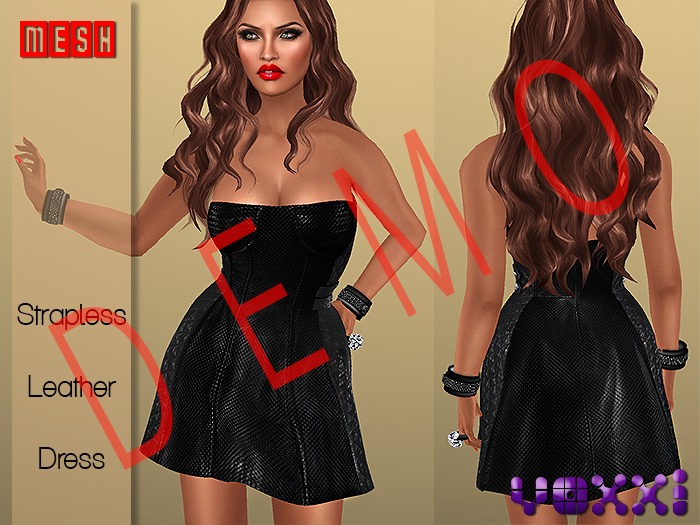 .::voxxi::. DEMO [Roxette] Strapless Leather Dress  Black
