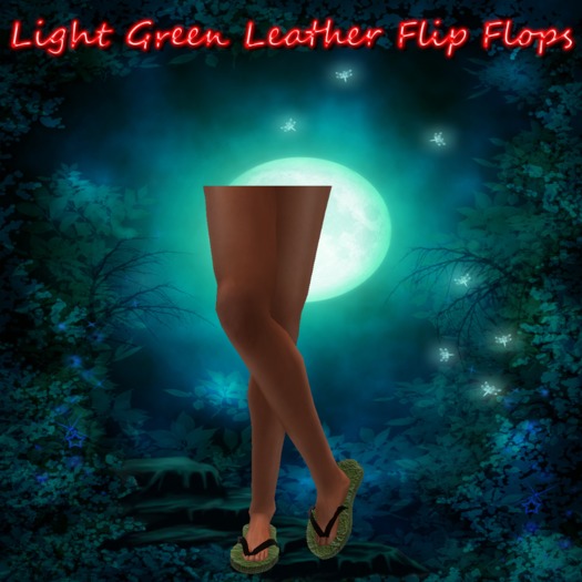 Light Green Leather Flipflops