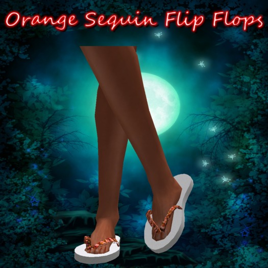 Orange Sequin Flipflops