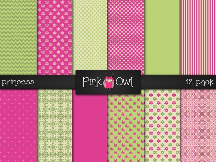 ::Pink Owl:: Princess Textures  [12 Pack]