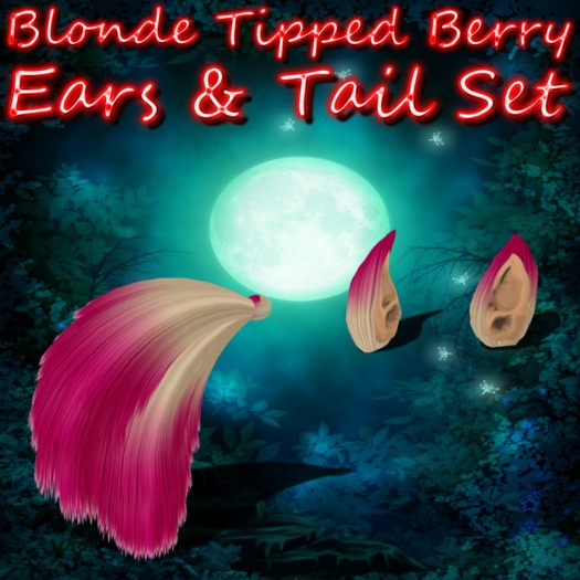 Female Blonde Tipped Berry Ears & Tail Set