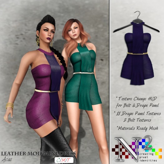 ::N2:: Leather Mod Mini Dress Acai