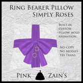 Simply Roses - Ring Bearer Pillow - Purple