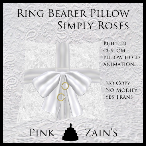 Simply Roses - Ring Bearer Pillow - White