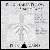 Simply Roses - Ring Bearer Pillow - White