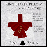 Simply Roses - Ring Bearer Pillow - Red