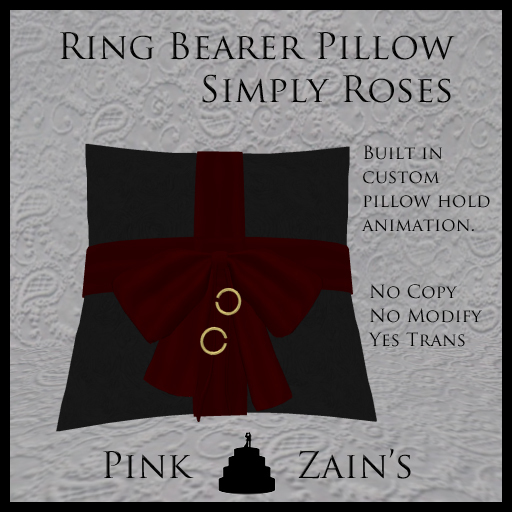 Simply Roses - Ring Bearer Pillow - Goth/Red