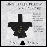 Simply Roses - Ring Bearer Pillow - Black