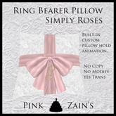 Simply Roses - Ring Bearer Pillow - Pink